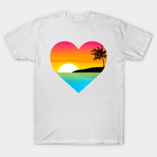 Pansexual oceanscape subtle heart T-Shirt